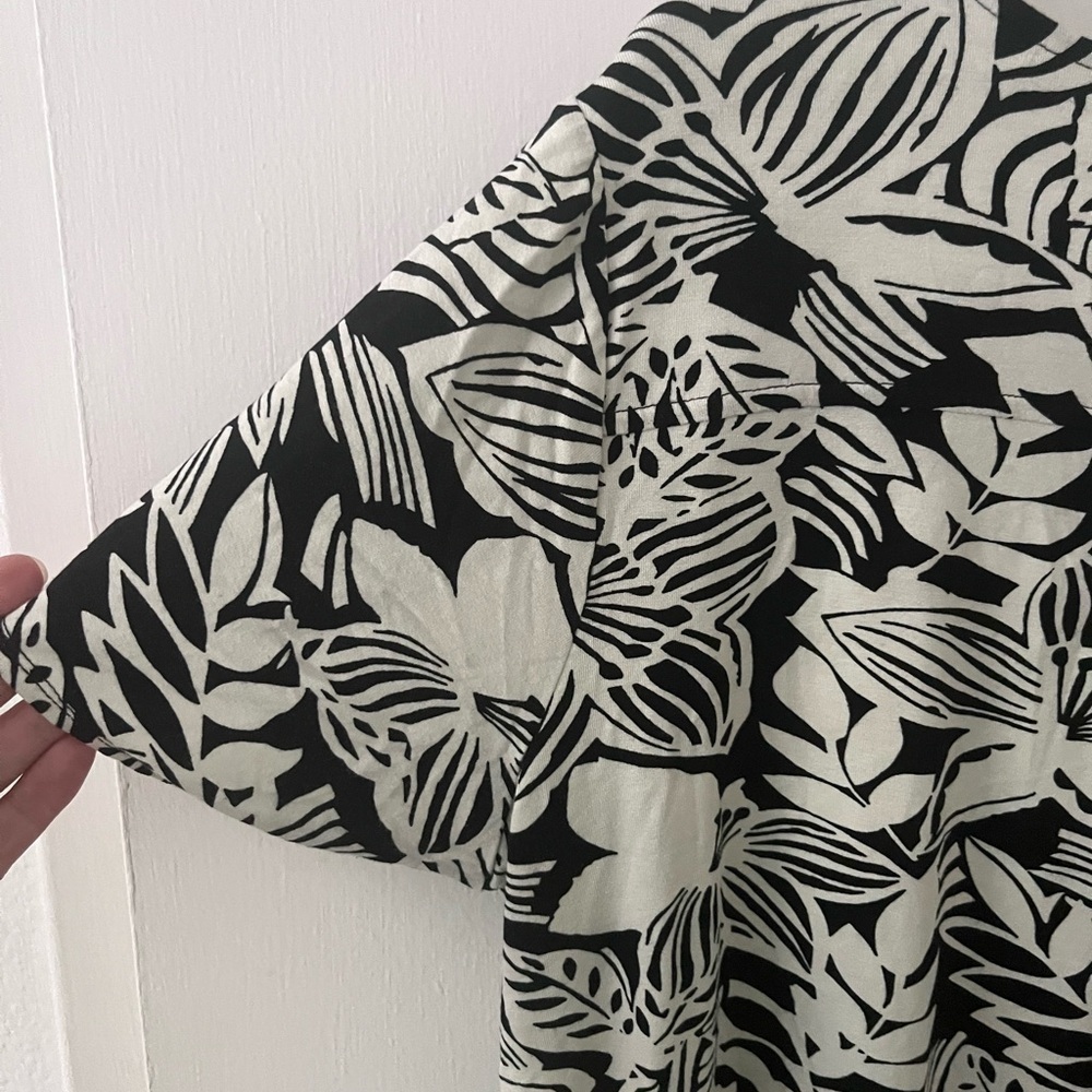 Tahari Mini Dress Black & White Floral 1X Plus Size - Picture 9 of 11